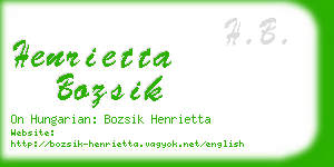 henrietta bozsik business card